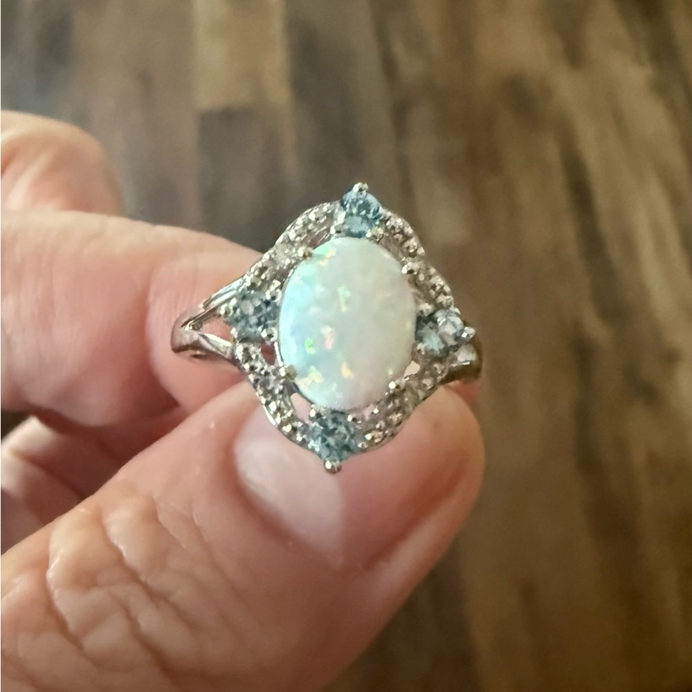 Elegant Silver Opal Ring